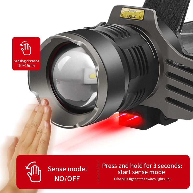 FTH653-1 Rechargeable Headlamp 1200 Lumen Waterproof IPX4 With Black Aluminum Alloy + ABS