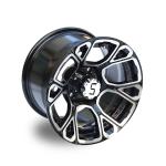 Shu-Ran Exclusive 12 Inches Golf Cart Machined/Glossy Black Wheels -25 Offset