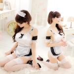 Polyester Babydoll Sleeveless Dress Short Sleeve Sexy Lingerie Suspenders