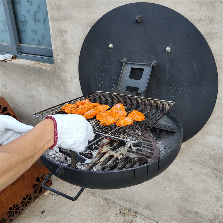 Burning Wood Corten Steel Outdoor Barbecue Bbq Grills Heavy Duty