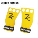 3 Holes Crossfit Hand Grips Yellow Suede Microfiber Leather Palm Protector