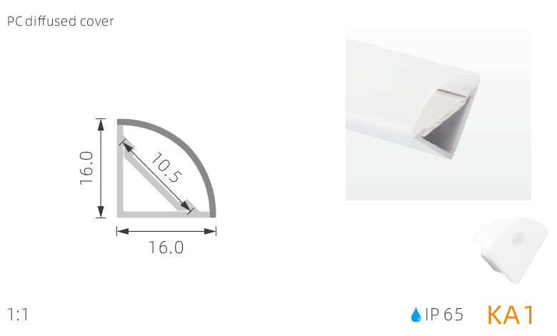 90 degree wall Corner waterproof led profile for led strip light