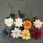 European Style 3 Heads Dahlia Artificial Flower For Home Party Wedding Silk