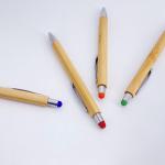 2 in 1 Colorful Bamboo Wood Ballpoint Pen Touch Screen Promotional Ball Pen