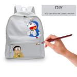 DIY Durable Kids Backpack , Laptop Travel Backpack Natural White Portable