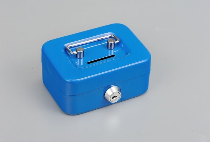 Small Portable Coin Saving Money Safe Box / Cash Money Box With Lock