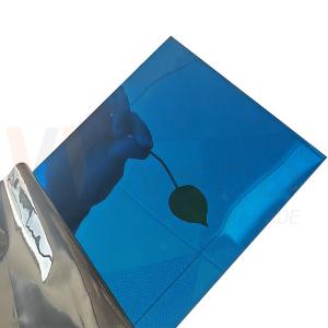 Wholesale Customize Thickness Stainless Steel Decorative Plate AISI 304 SS Metal Sheet Mirror Finish Blue Coated from china suppliers