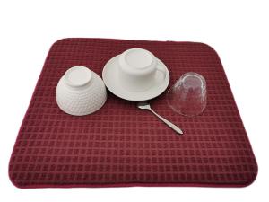 Wholesale Tableware Protector Red Grid Kitchen Utensil Dish Drying Mat Quick Dry from china suppliers