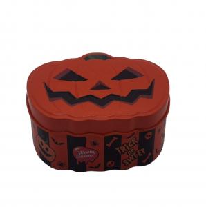 Wholesale Halloween Pumpkin Shaped Tin Gift Box Metal Tin Can Holiday Gift Packaging from china suppliers