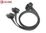OBD2 OBDII J1962 Right Angle Male 24V to Dual Female Flat Y Cable