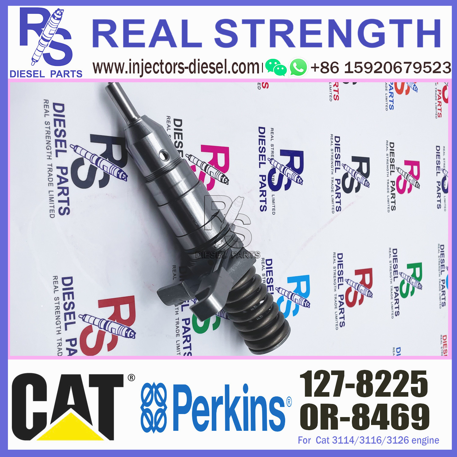 Common rail diesel fuel injector 127 8225 nozzle fuel injector 127-8225 for diesel engine 3114/3116/3126