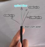 BLACK/WHITE STEEL WIRE OR FRP FIBER OPTIC DROP CABLE FTTH FLAT GJXH INDOOR