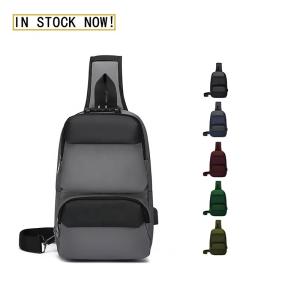 Wholesale Men's Unisex Chest Sling Bags Anti Theft Shoulder Bag With USB Charging Port from china suppliers