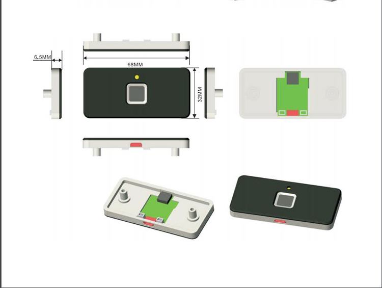 Small Keyless Smart Drawer Cabinet Lock / Waterproof Biometric Fingerprint Cabinet Lock
