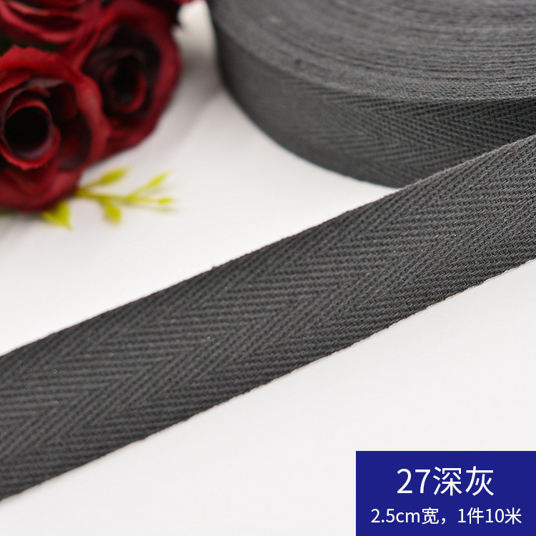 Herribone Design Cotton Ribbon Purple Orange Cotton Twill Tape
