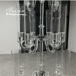 15 Arms Candle holders glass hurricanes candelabra for wedding centerpieces