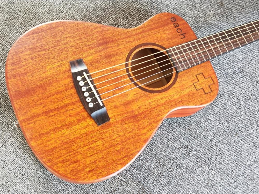 34" traveling acoustic guitar,Factory Sapele-wood top and back Mini acoustic Guitar