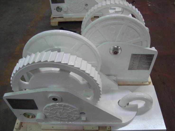 Manual Industrial Hydraulic Winch Barge Connecting Sidewinder / Anchor