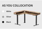 27.9 in/mm Revolving Glass Top Standing Desk Height Adjustable Wooden Office