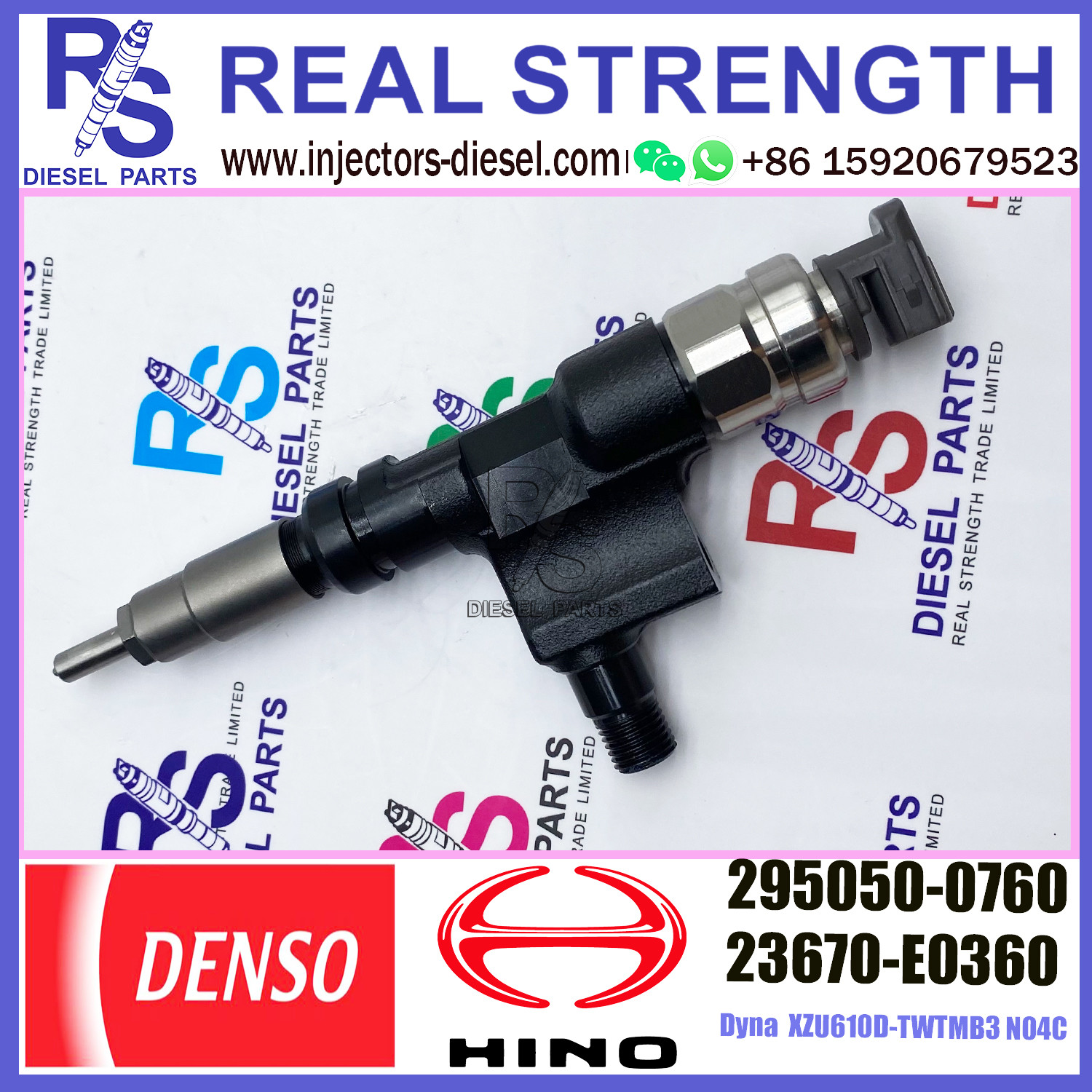Diesel common rail injector 295050-0760 for HINO N04C 23670-E0250 23670-E0380 23670-E9260