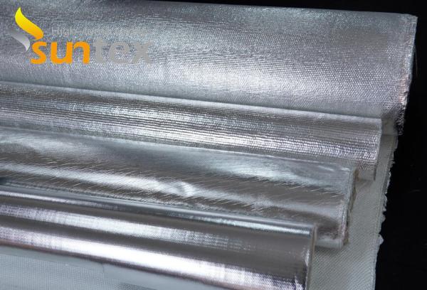 550C Thermal Resistant 0.4mm Aluminum Foil Wrapped Fiberglass Cloth For Oil &