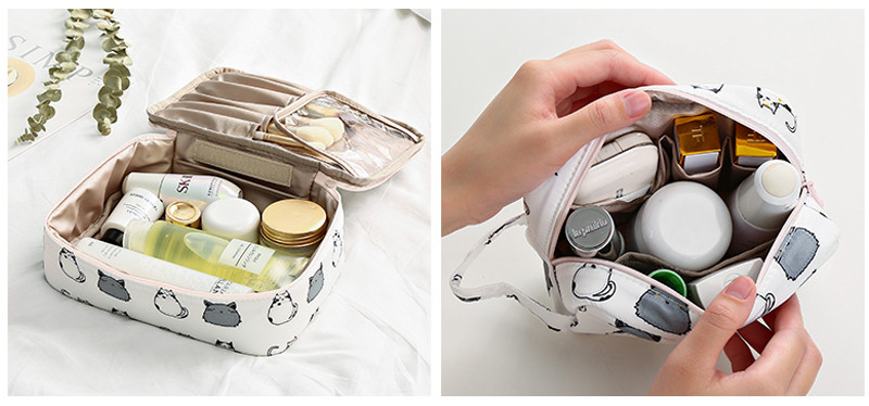 Women'S Portable Length 24cm Polyester Makeup Bag