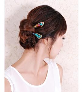 Wholesale Retro simple fresh water droplets sided diamond hairpin hairpin national wind classical from china suppliers