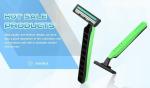 Green / Black Twin Blade Disposable Razor Anti - Drag Blades For Face Body