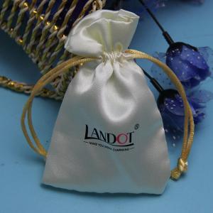 Wholesale Soft Gift Satin Pouches For Jewelry , Custom Size White Drawstring Bag from china suppliers