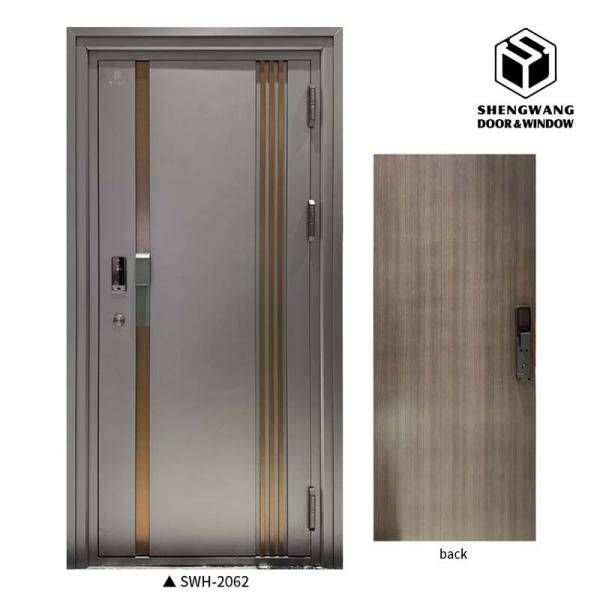 Customized 90mm Aluminum French Doors Interior Fire Resistant Wooden Internal