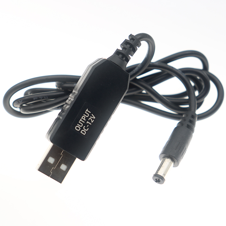 High Compatible 1m Step Up Booster Charger Power 5.5x2.1 mm DC 5V To 12V USB Cable for Wifi Router