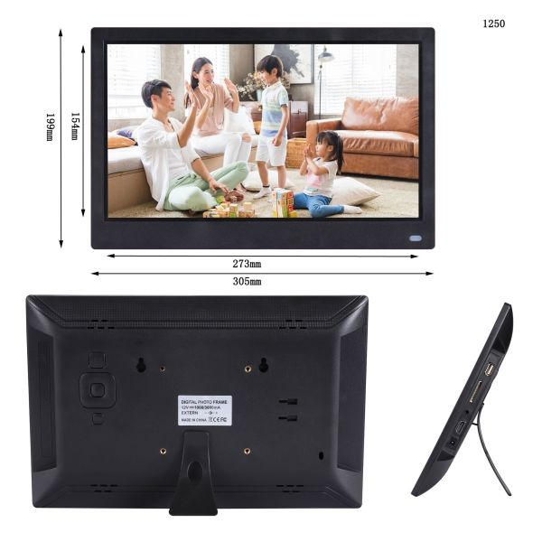 250-300 Nits Touch Screen Digital Photo Frames 12.5 Inch RMVB AVI MKV Video Format