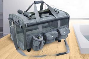 Wholesale Oxford Fabric Outdoor Soft Pet Trolley Bag OEM ODM For Cats Dogs from china suppliers