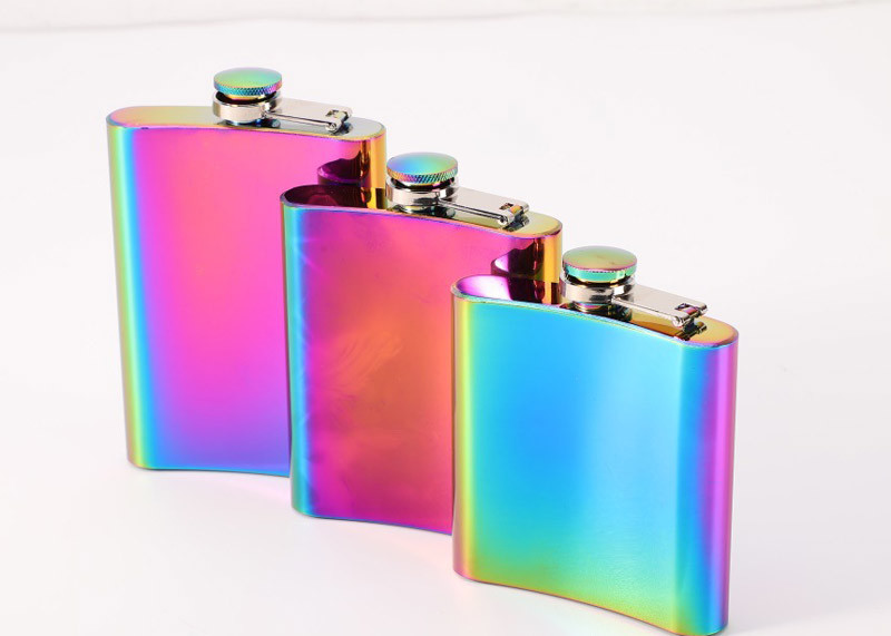 Personalised Gold Plated Whisky Hip Flask , Gradient Pocket Liquor Container