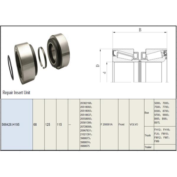 High Precision Truck Wheel Bearings Timken Auto Bearings F 200001A