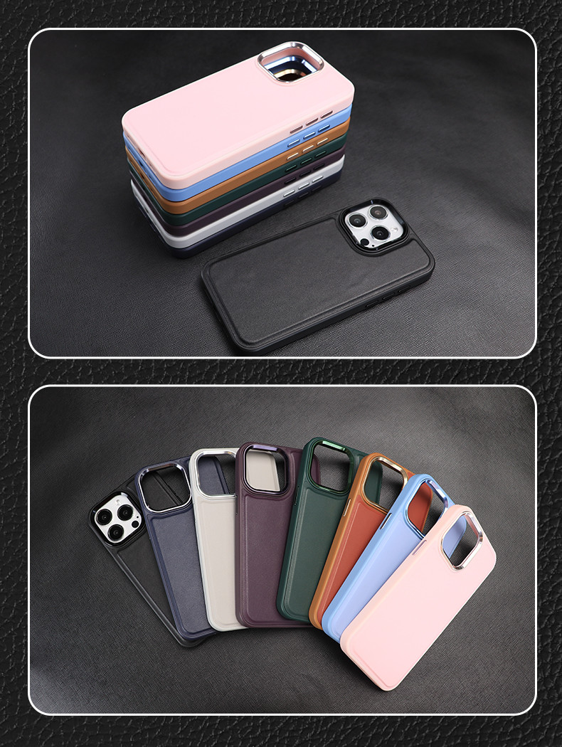 PU Leather Phone Case Shockproof Mobile Cover 60g For IPhone 16 15 Pro Max