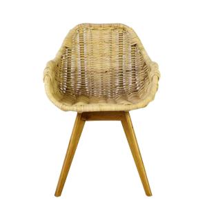 Wholesale Dining Room Polyethylene Rattan Wicker Chairs Furniture Mixed Wood Legs from china suppliers