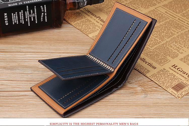 Anti-Scratch Function PU Leather Men's Short Wallet with Passport Holder and Coin Purse