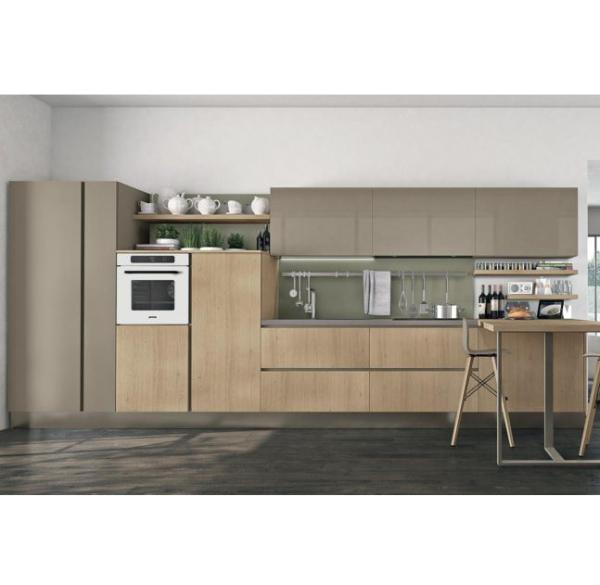 Wood grain MFC kitchen cabinet,Modern kitchen furniture,Kitchen design,L-shape