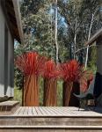 Weather Proof Garden Metal Ornaments 2mm Decorative Stainless Steel Flower Pot