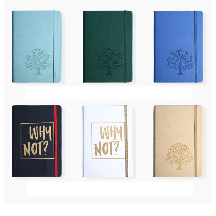 A5 Thread Sewing Pu Leather Custom Logo Work Agenda Budget Simple Design Notebook