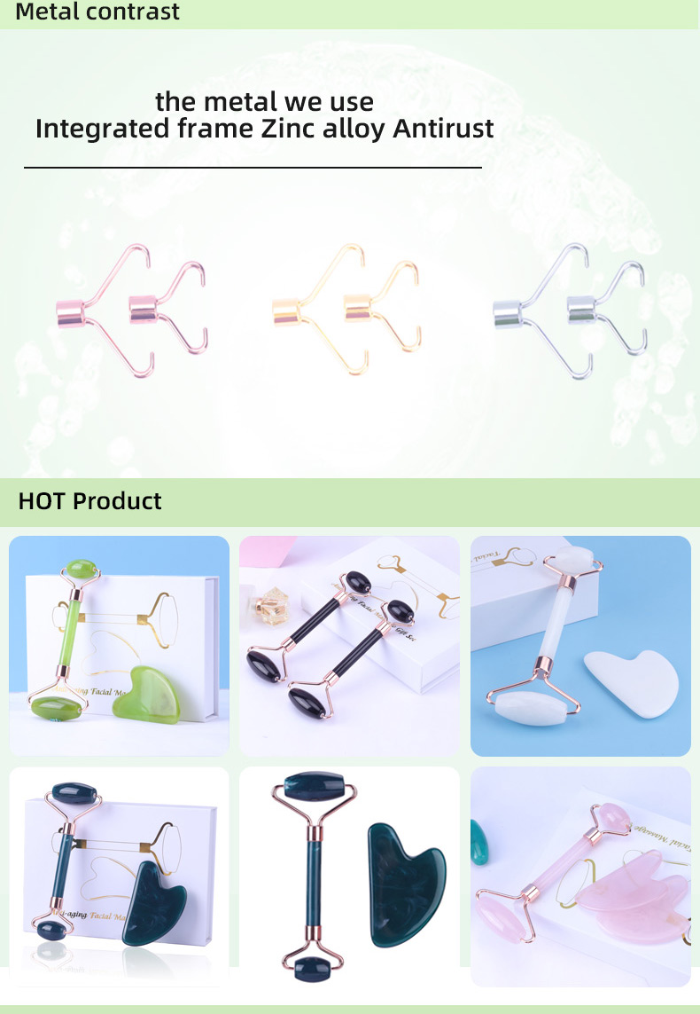 Quartz Face Jade Roller Logo Customized Face Massage Stone Roller