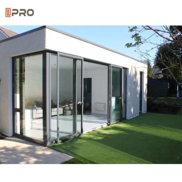 Exterior Balcony Aluminium Sliding Glass Doors System White Triple Glass Pocket