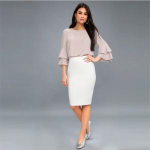 Wholesale Guangzhou Ladies Clothing Three Quarter Tiered Sleeves Top from china suppliers