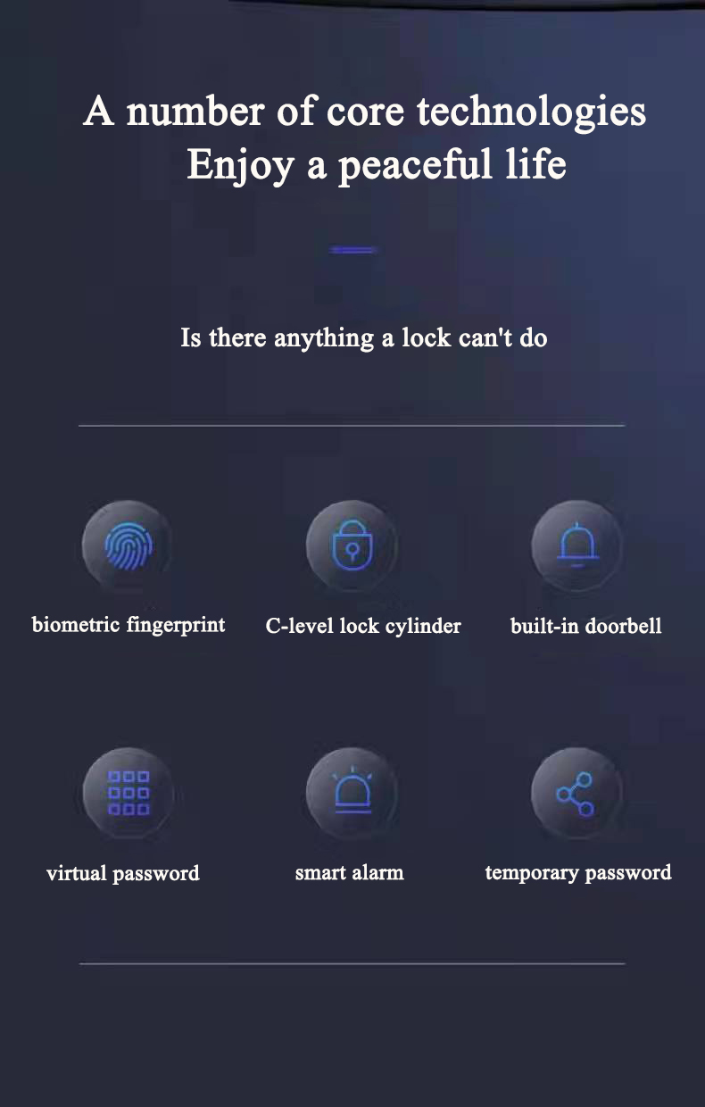 Face ID Intelligent Tuya Door Lock Intercom IC Card App Controlled Smart Door Lock