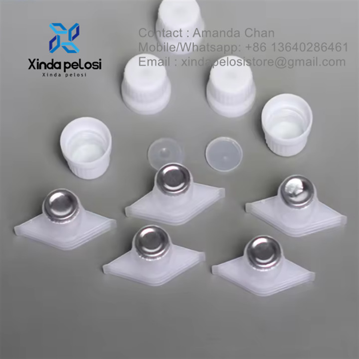 Custom Plastic Spout Cap With Aluminium Foil Seal Plastic Flexible Pouch Spout Cap