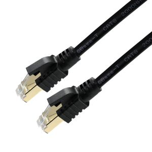 China CAT8 Shielded Ethernet Cable S/FTP 40Gbps Gold RJ45 on sale