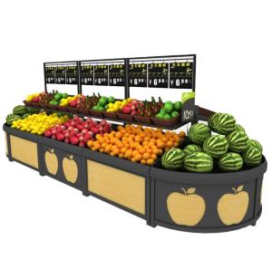 Wholesale Metal Supermarket Fruit And Vegetables Shelves 2 Layers Display Rack from china suppliers