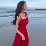 Super Fairy Red 105cm Ladies Summer Beach Dresses