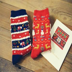 Wholesale Novelty fashion customized cute cartoon christmas style cozy cotton OEM socks for women from china suppliers